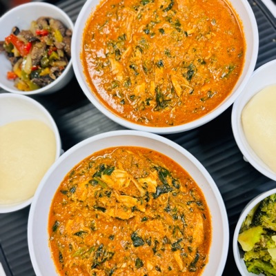 Egusi soup with fufu