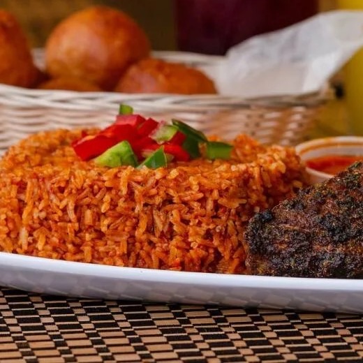 Jollof Special with grilled chicken